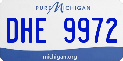 MI license plate DHE9972