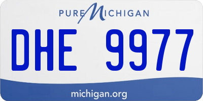 MI license plate DHE9977