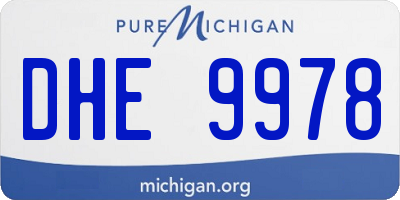 MI license plate DHE9978