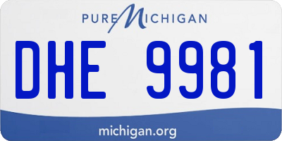 MI license plate DHE9981