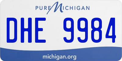 MI license plate DHE9984