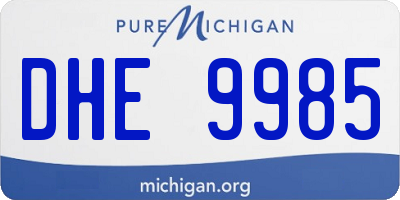 MI license plate DHE9985