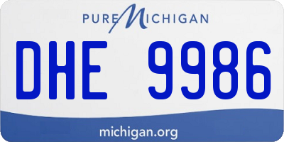 MI license plate DHE9986
