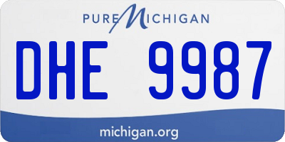 MI license plate DHE9987