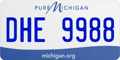 MI license plate DHE9988