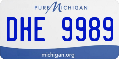 MI license plate DHE9989