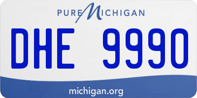MI license plate DHE9990