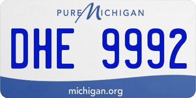 MI license plate DHE9992