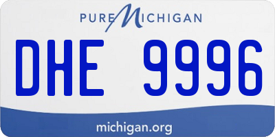 MI license plate DHE9996