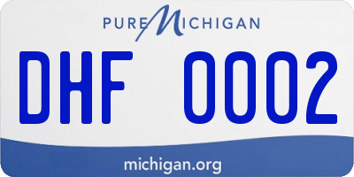 MI license plate DHF0002