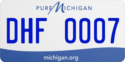 MI license plate DHF0007