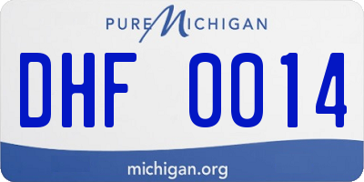 MI license plate DHF0014