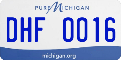 MI license plate DHF0016