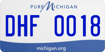 MI license plate DHF0018