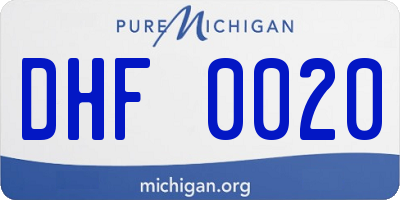 MI license plate DHF0020
