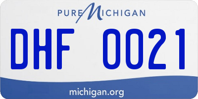 MI license plate DHF0021