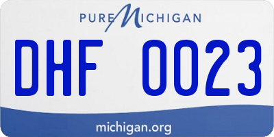 MI license plate DHF0023