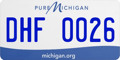 MI license plate DHF0026
