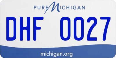 MI license plate DHF0027
