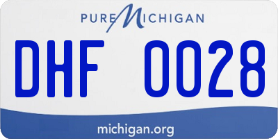 MI license plate DHF0028