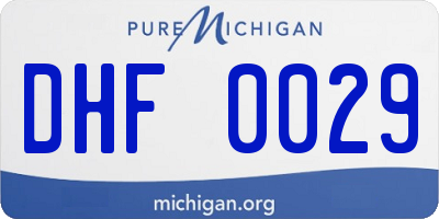 MI license plate DHF0029