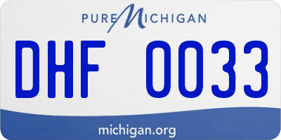 MI license plate DHF0033