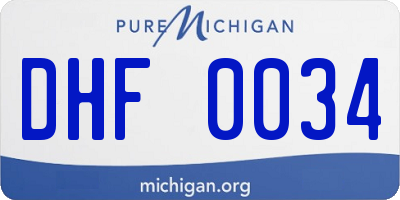 MI license plate DHF0034