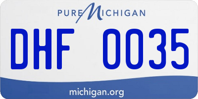 MI license plate DHF0035