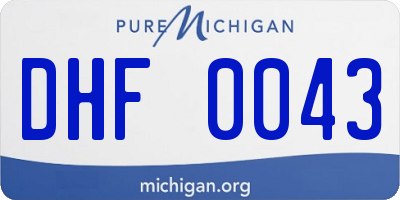 MI license plate DHF0043