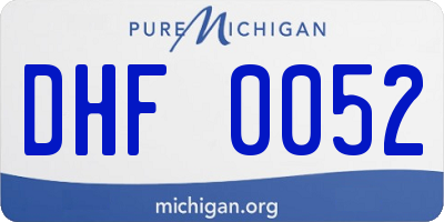 MI license plate DHF0052