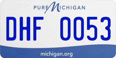 MI license plate DHF0053