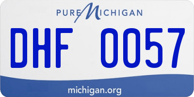MI license plate DHF0057