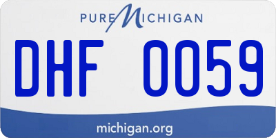 MI license plate DHF0059