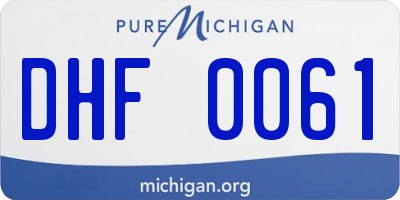 MI license plate DHF0061