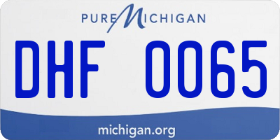 MI license plate DHF0065