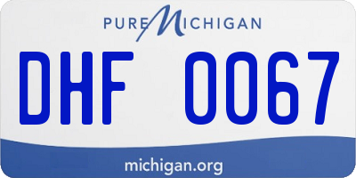 MI license plate DHF0067