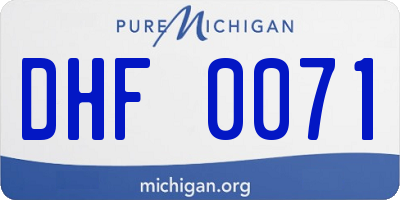 MI license plate DHF0071