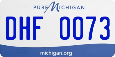 MI license plate DHF0073