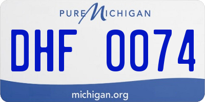 MI license plate DHF0074