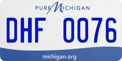 MI license plate DHF0076