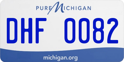 MI license plate DHF0082