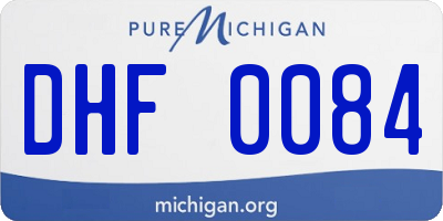 MI license plate DHF0084