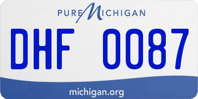 MI license plate DHF0087