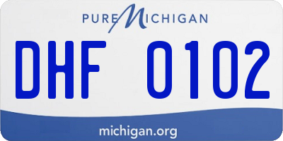 MI license plate DHF0102