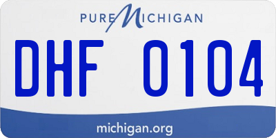 MI license plate DHF0104