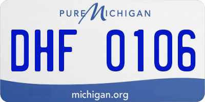 MI license plate DHF0106