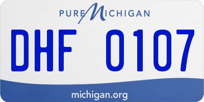 MI license plate DHF0107
