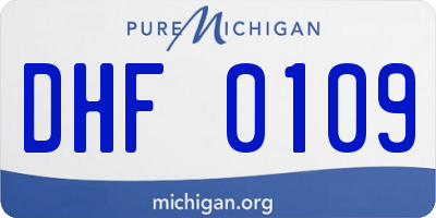 MI license plate DHF0109