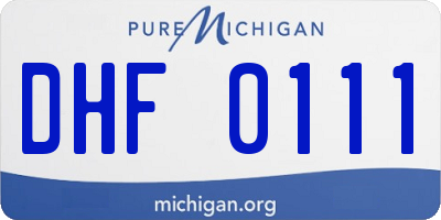 MI license plate DHF0111