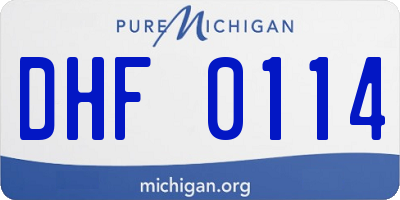 MI license plate DHF0114
